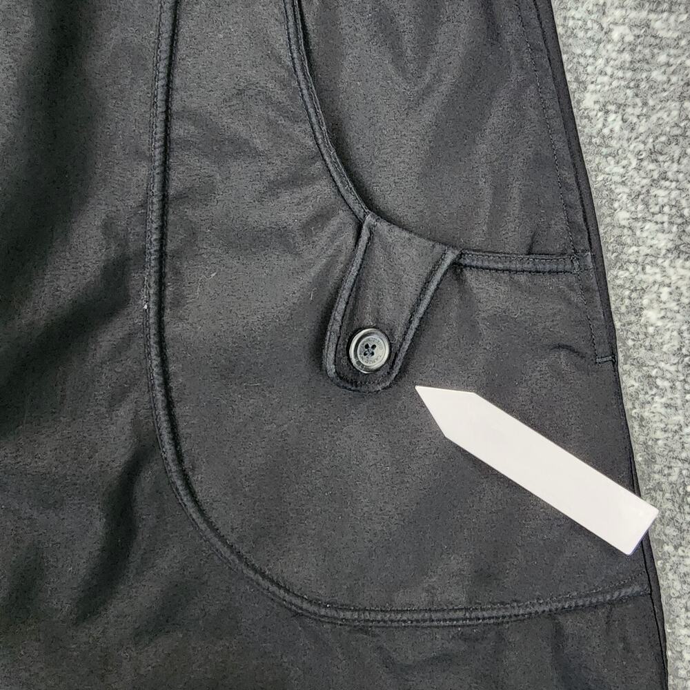 Lands End Jacket Womens Medium Black Full Zip Snap Front Plaid Lined Pocket Coat - Picture 15 of 16